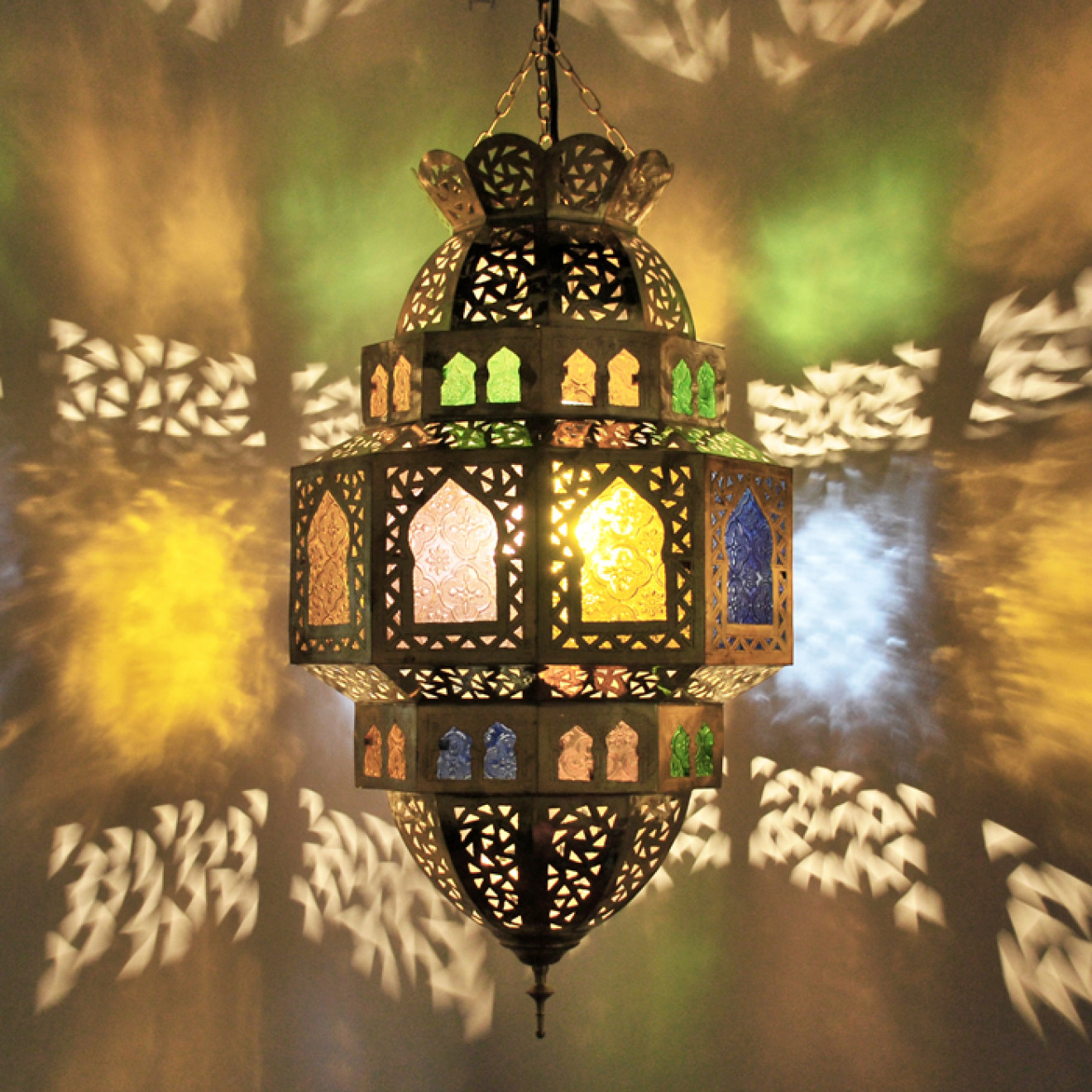Marokkanische Messing - Kugellampe NAJAT D40cm