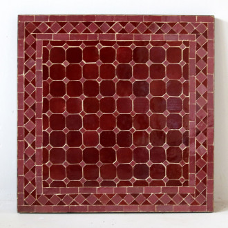 Orientalischer Mosaiktisch MOSA5 quadratig 60x60cm Rosa/Bordeaux