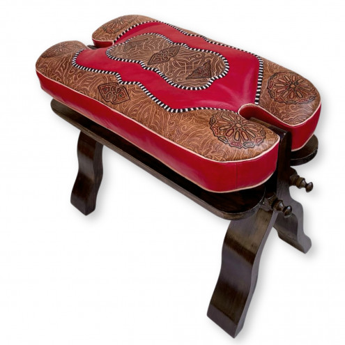 Orientalische Leder Sitzkissen Hocker Cansu - 55cm
